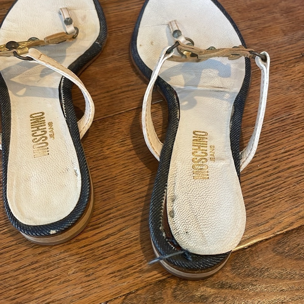 Vintage Moschino Jeans Nautical Flat Sandals Size 7 1/2 - Picture 5 of 6